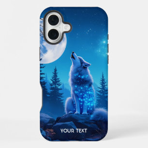 Fantasy Cute  Wolf Double Exposition  iPhone 16 Plus Case