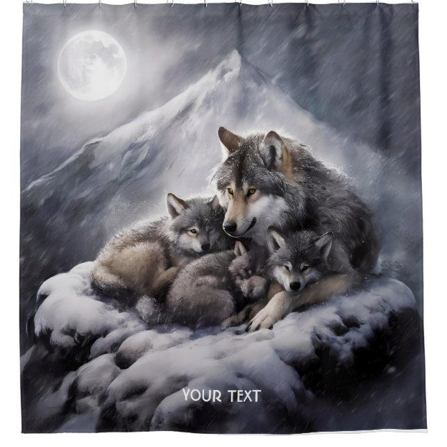 Fantasy Cute Wolf Family Winter (Front)