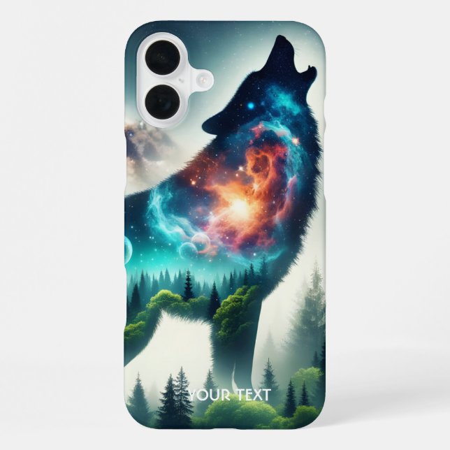 Fantasy Cute Wolf Forest Space iPhone Case (Back)