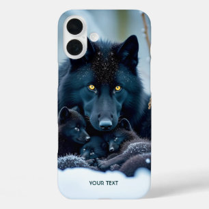 Fantasy Cute Wolf Two Pups iPhone 16 Plus Case