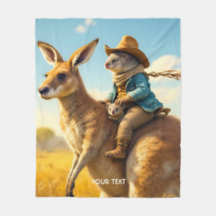 Fantasy Cute Wombat Kangaroo Koala Fleece Blanket