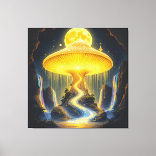 Fantasy Cute Yellow Ancient Mushroom Canvas Print