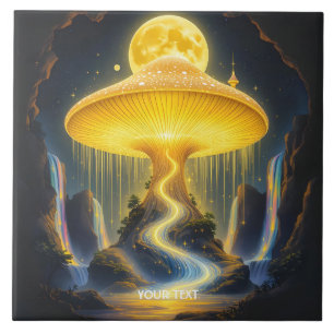 Fantasy Cute Yellow Ancient Mushroom Tile