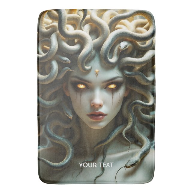 Fantasy Cute  Yellow Eyes Snakes Bath Mat (Front Vertical)