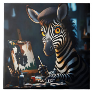 Fantasy Cute Zebra Face Painting Tile