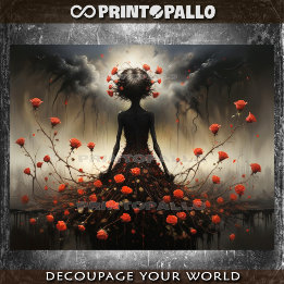 Fantasy Dark Lady of Roses Tissue Paper