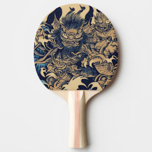 Fantasy Demons - Japanese Woodcut Style (2) Ping Pong Paddle