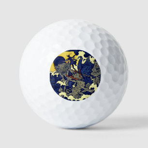 Fantasy Demons - Japanese Woodcut Style (3) Golf Balls