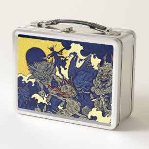 Fantasy Demons - Japanese Woodcut Style (3) Metal Lunch Box