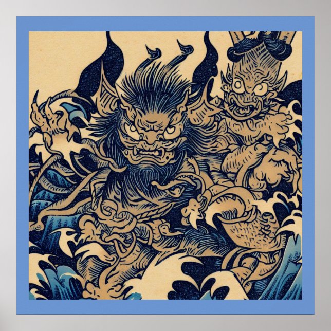 Fantasy Demons - Woodcut 2 Poster (Front)