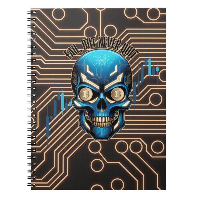Fantasy Design | Crypto Btc | Motivation | Blue Notebook (Front)
