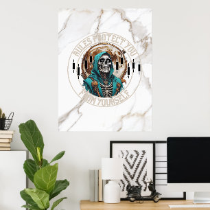Fantasy Design Marble Grim Reaper Motivation Poster