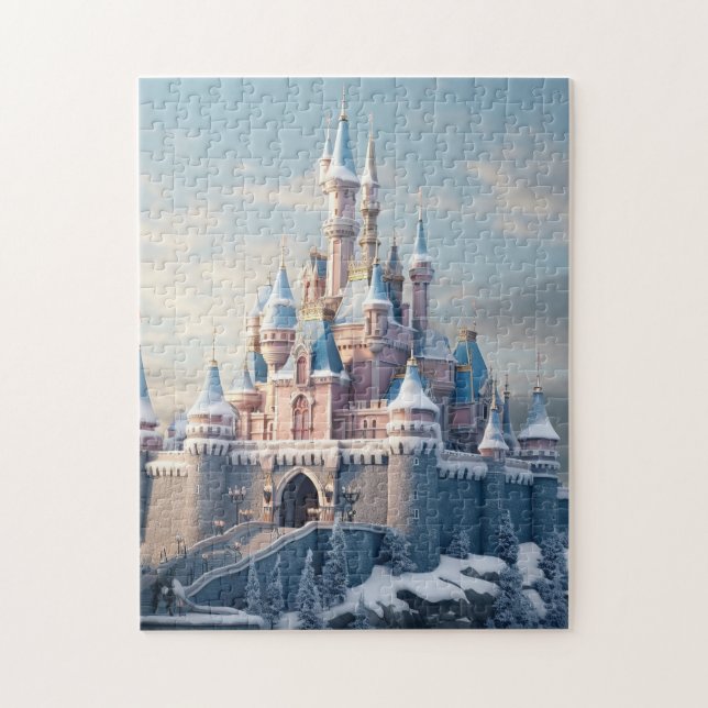 Fantasy digital castle in the mountains jigsaw puzzle (Vertical)