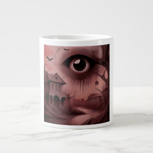 Fantasy: Dilapidated House With Giant Eyeball  Large Coffee Mug