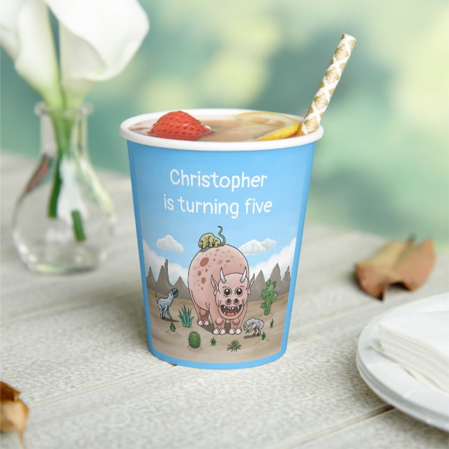 Fantasy dinosaur paper cups (Insitu)