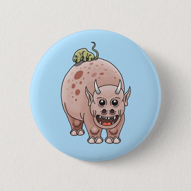 Fantasy dinosaurs 2 inch round button (Front)