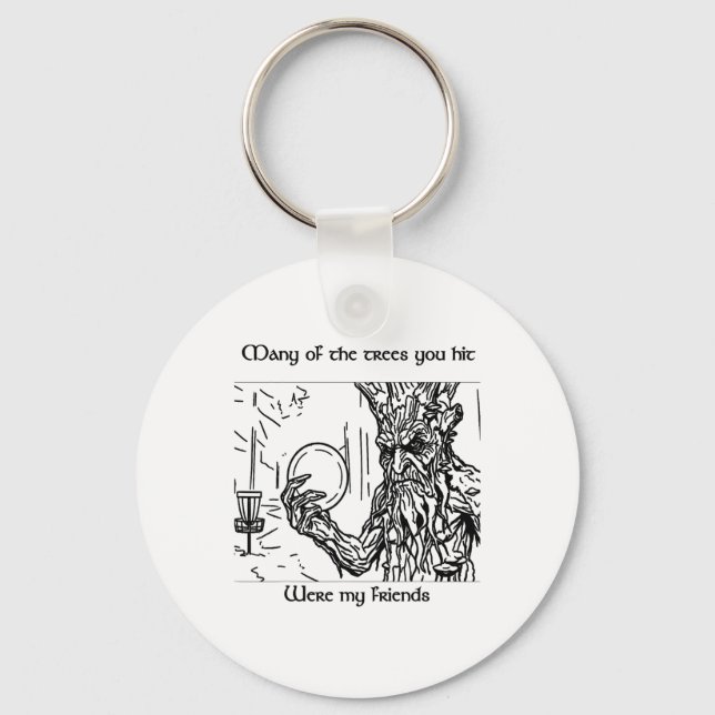 Fantasy Disc Golf Tree Ent Stylized Light Colours  Keychain (Front)