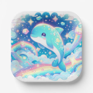 Fantasy Dolphin Baby Shower Paper Plate