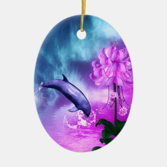 Fantasy Dolphin Ceramic Ornament (Front)