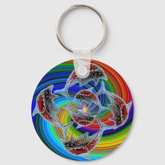 Fantasy Dolphin World keychain (Front)