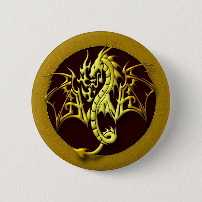 FANTASY DRAGON 2 INCH ROUND BUTTON (Front)