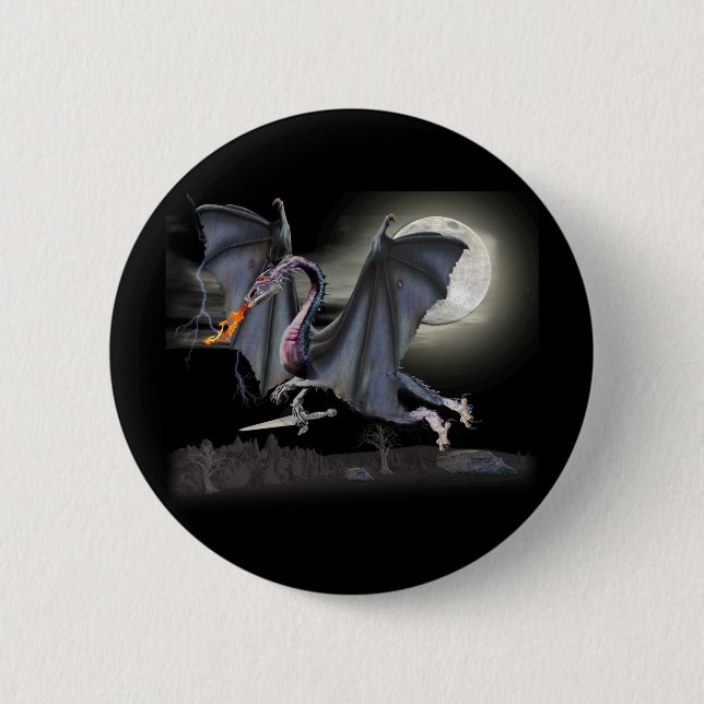 Fantasy dragon 2 inch round button (Front)