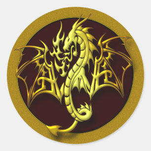 FANTASY DRAGON CLASSIC ROUND STICKER