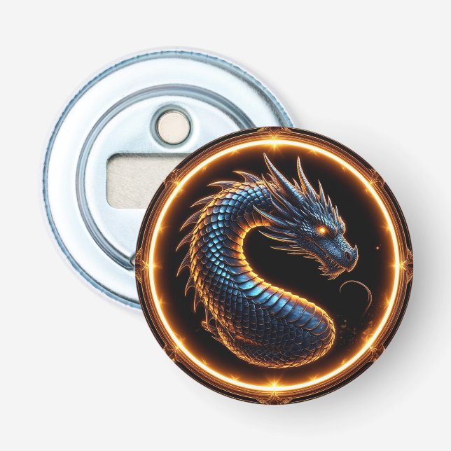 ✨ Fantasy Dragon Crest Ring Frame Emblem ✨ Bottle Opener (Front)