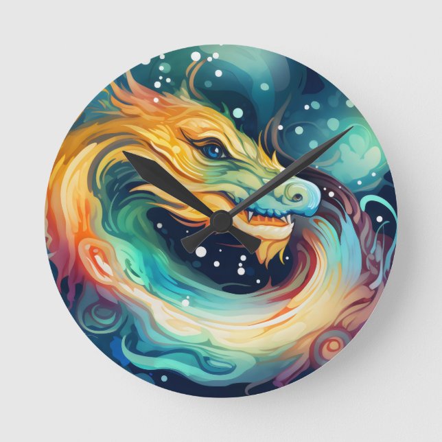 Fantasy Dragon Dream Animal 3 Round Clock (Front)