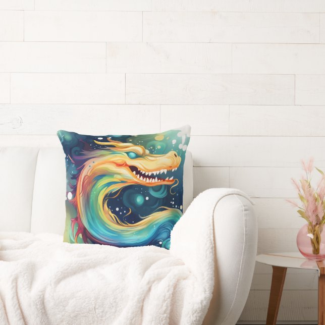 Fantasy Dragon Dream Animal 8 Throw Pillow (Couch)