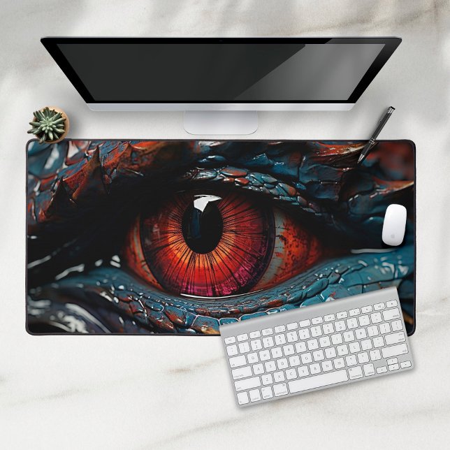 Fantasy Dragon Eye Gamer  Desk Mat (Desk mat for gamer. Fantasy dragon eye.)