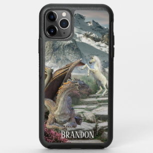 Fantasy Dragon Meets Unicorn Personalized OtterBox Symmetry iPhone 11 Pro Max Case