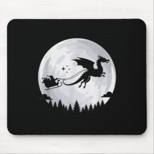 Fantasy Dragon Moon Sleigh, Santa Pulled By Dragon Mouse Pad