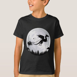 Fantasy Dragon Moon Sleigh, Santa Pulled By Dragon T-Shirt