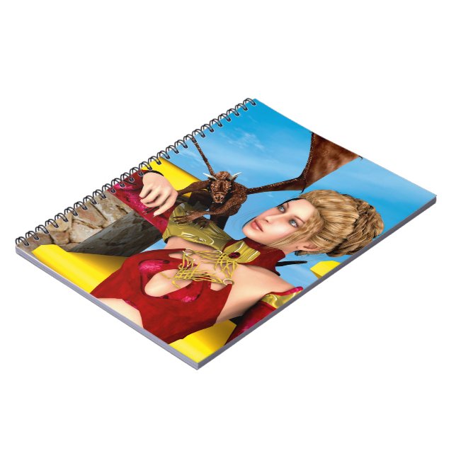 Fantasy Dragon Princess Digital Art Notebook (Left Side)