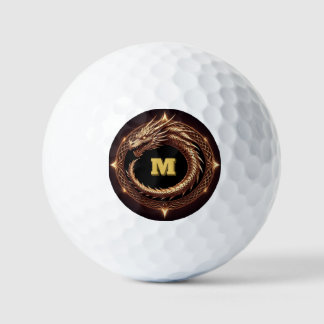 🐉 Fantasy Dragon Ring Frame Custom Initial Badge Golf Balls