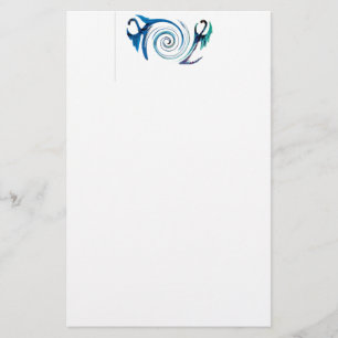 Fantasy Dragon Swirl Art Stationery