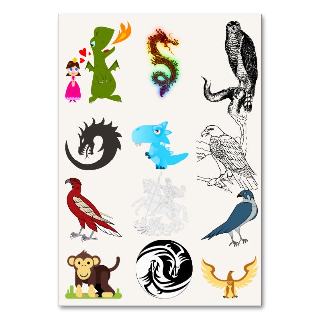 Fantasy Dragon Table Cards | Magical Wedding (Back)