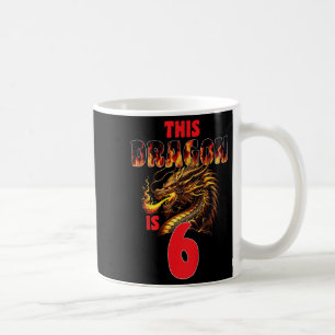 Fantasy Dragon Theme For Kids Turning 6 Birthday  Coffee Mug