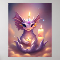 Fantasy Dragon with Birthday Candles