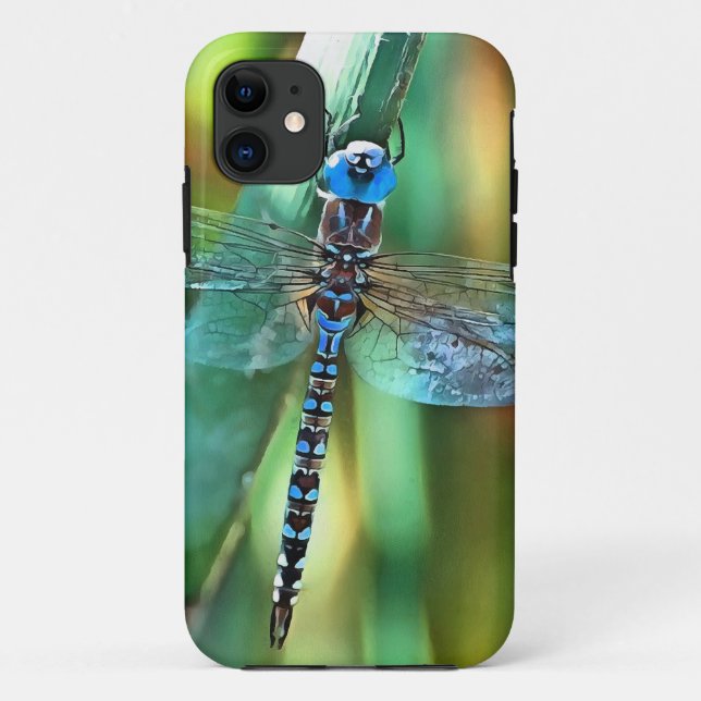 Fantasy Dragonfly In Turquoise and Black Case-Mate iPhone Case (Back)