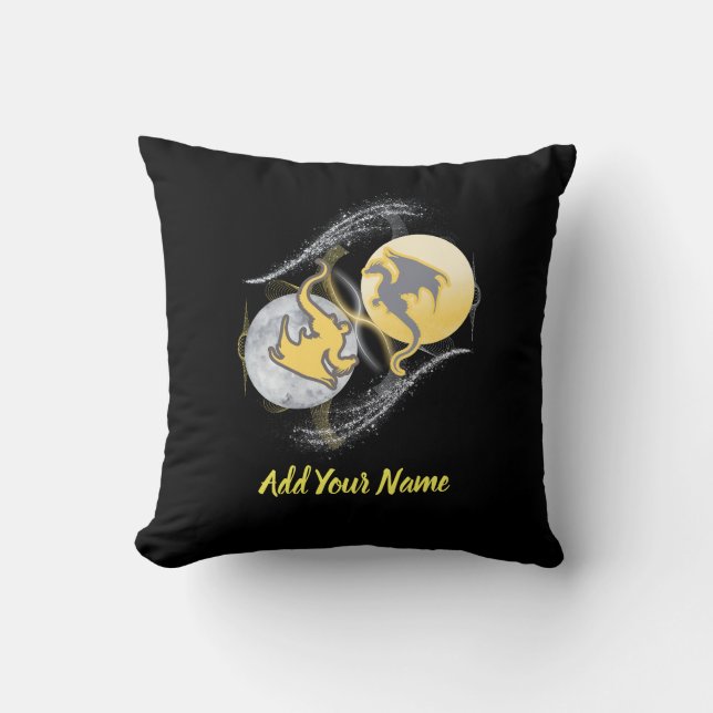 Fantasy Dragons Throw Pillow (Front)