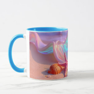 Fantasy Dream Beach With Beautiful Pink Starfish  Mug