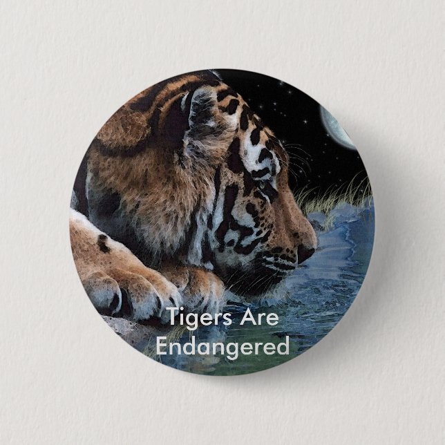 Fantasy Drinking Tiger Button (Front)