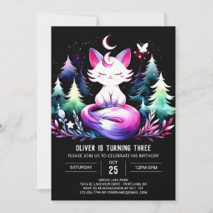 Fantasy Elegant Cat Birthday Invitation