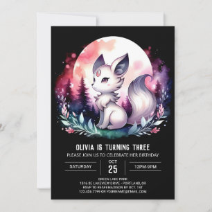 Fantasy Elegant Wolf Birthday Invitation