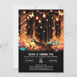 Fantasy Elegant Woodland Digital Birthday Invitation