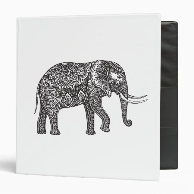 Fantasy Elephant Doodle Binder (Front/Inside)