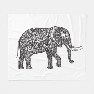 Fantasy Elephant Doodle Fleece Blanket