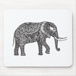 Fantasy Elephant Doodle Mouse Pad